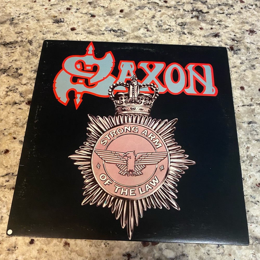 1982 Original Saxon Strong Arm Of The Law Vinyl LP Carrere Records